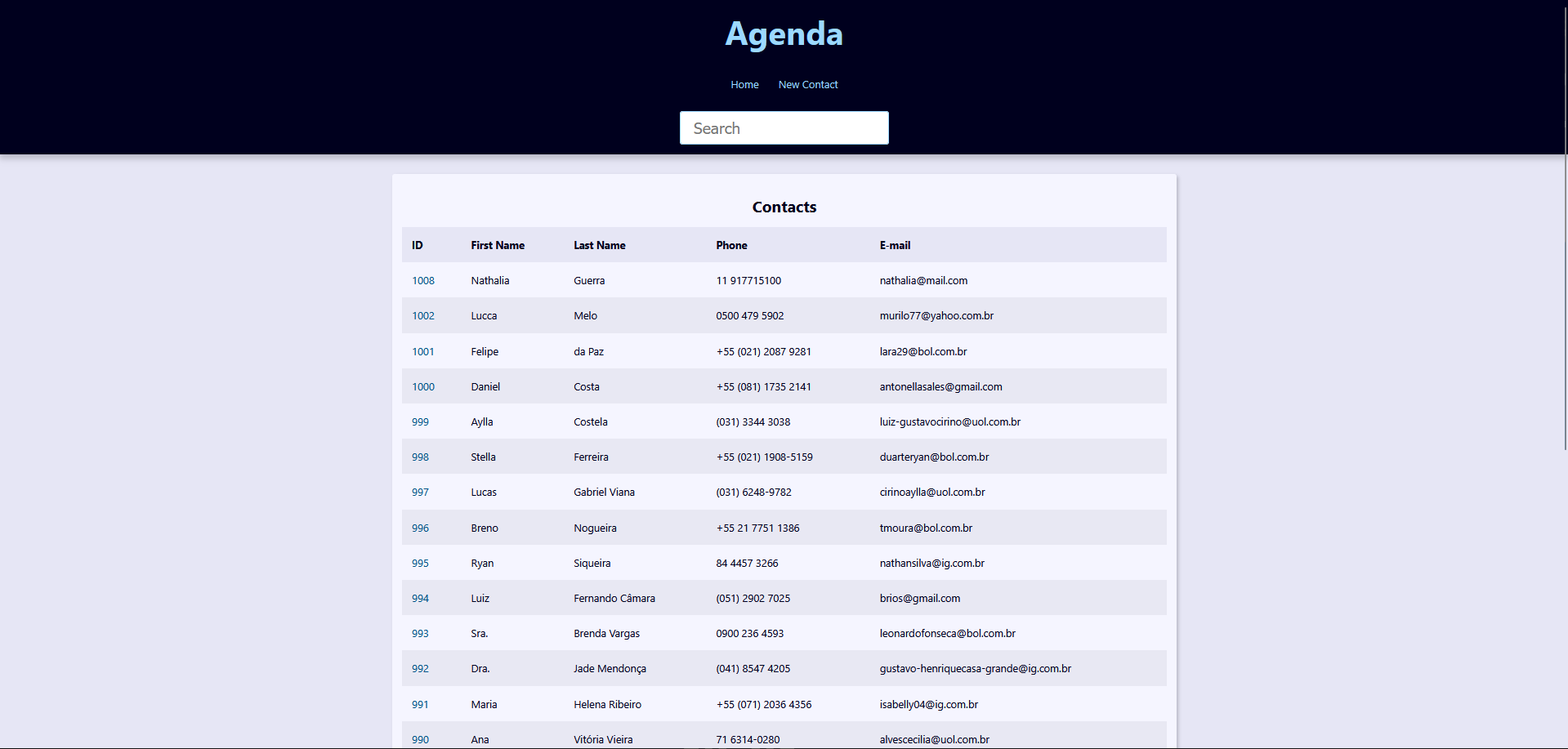 Agenda de Contatos preview